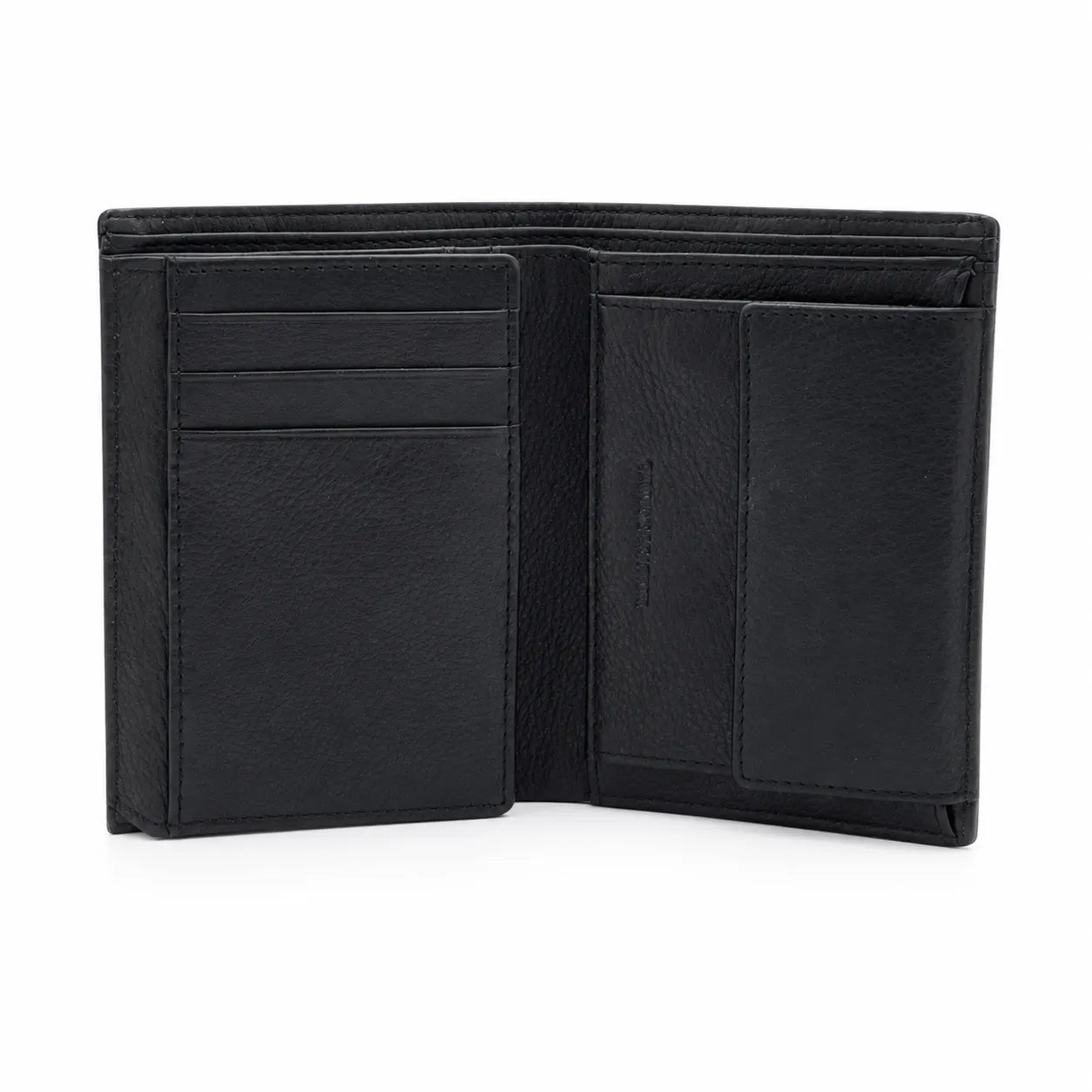 Leather Wallet Men with Coin Pouch - Black Wallet - Bifold Wallet - Full Grain Leather Wallet - J0007 Oxhide