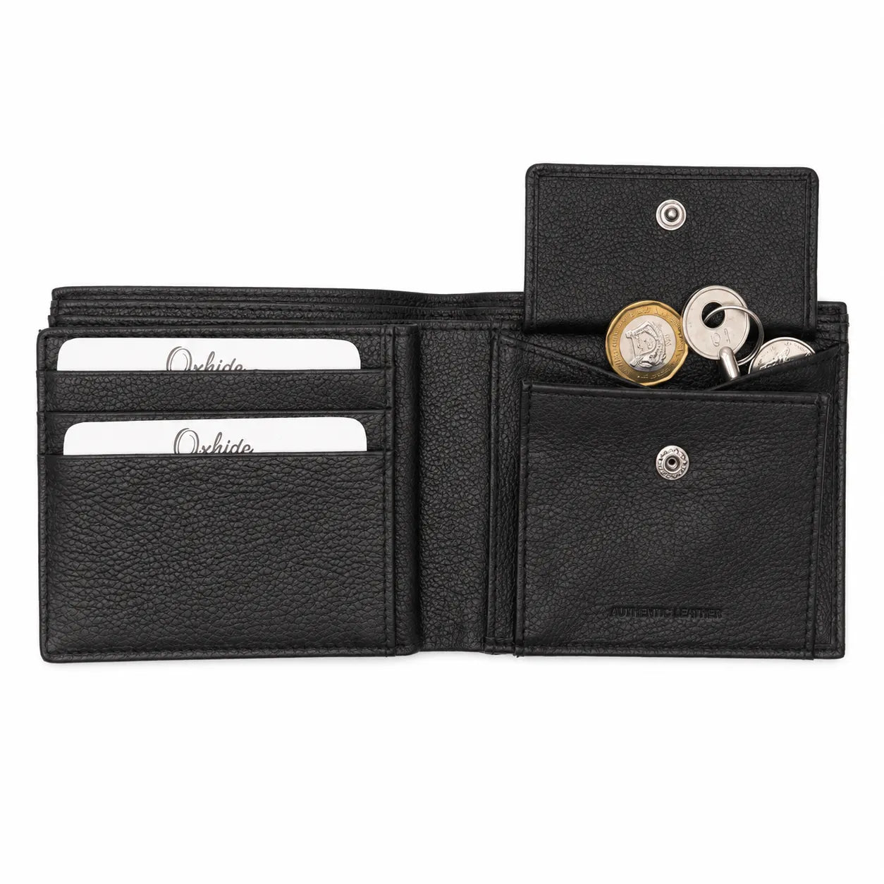 Leather Wallet For Men - Bifold Wallet - Full Grain Leather Wallet - Black Wallet - Oxhide