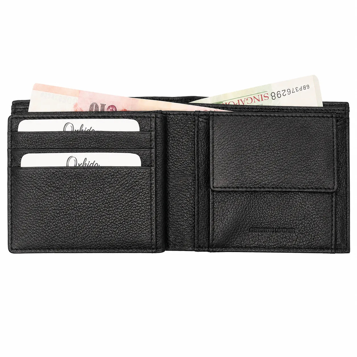 Leather Wallet For Men - Bifold Wallet - Full Grain Leather Wallet - Black Wallet - Oxhide
