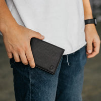 Leather Wallet For Men - Bifold Wallet - Full Grain Leather Wallet - Black Wallet - Oxhide