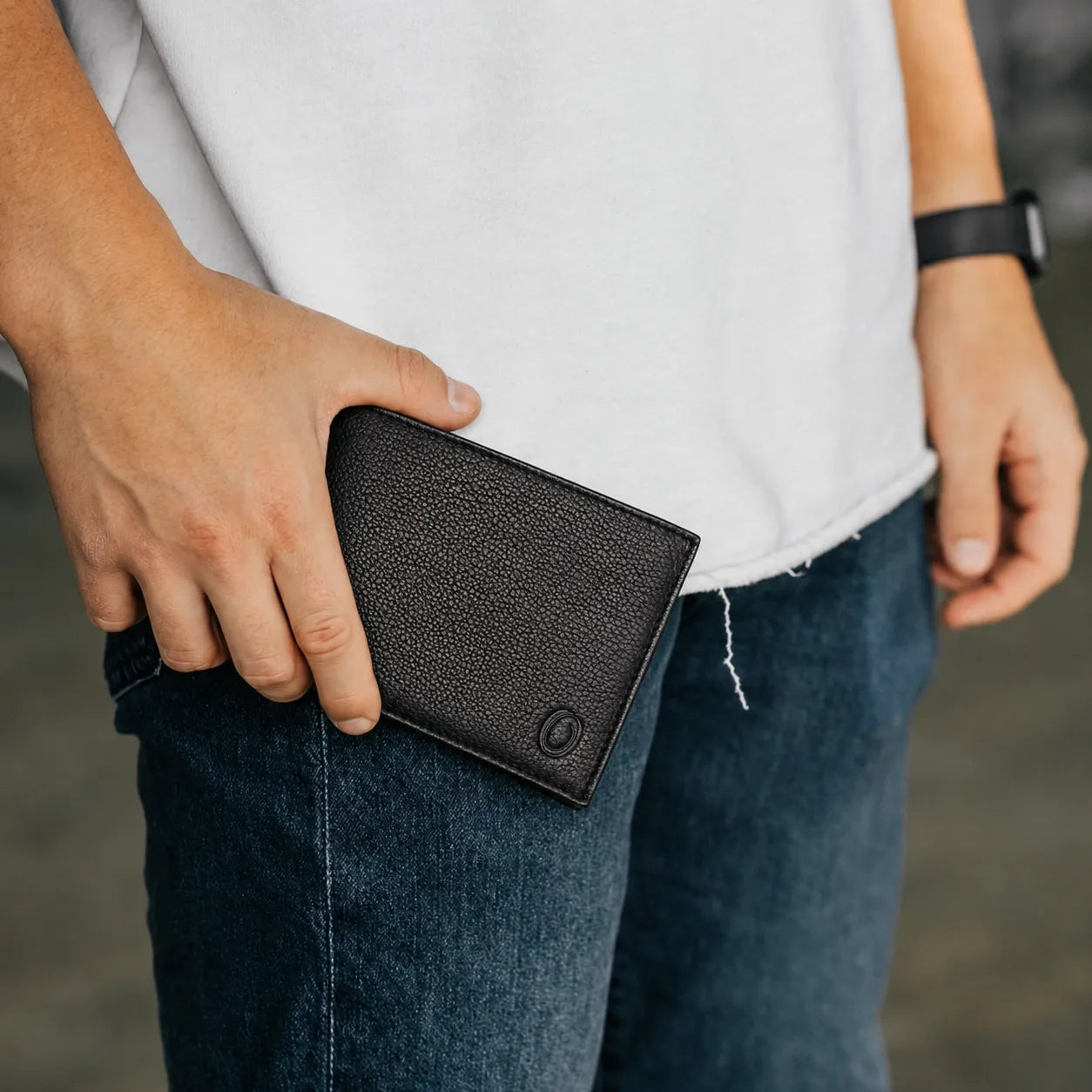 Leather Wallet For Men - Bifold Wallet - Full Grain Leather Wallet - Black Wallet - Oxhide