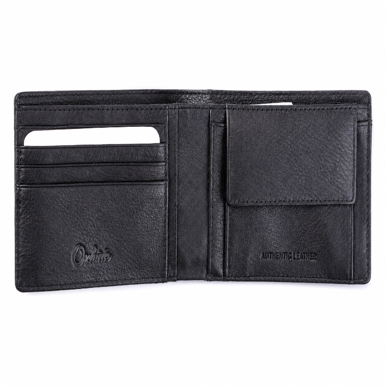Wallet for Men with coin pouch-Minimalist Wallet -Full Grain Leather Wallet-Slim Wallet Black- SD13 Oxhide