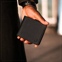 Wallet for Men with coin pouch-Minimalist Wallet -Full Grain Leather Wallet-Slim Wallet Black- SD13 Oxhide