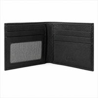 Wallet Men Black - Bifold Lucky  Wallet- Full Grain Leather Wallet with NO HOLE- Black Wallet - 3704