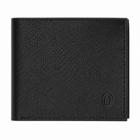 Wallet Men Black - Bifold Lucky  Wallet- Full Grain Leather Wallet with NO HOLE- Black Wallet - 3704