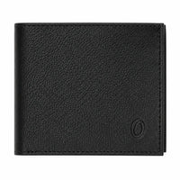 Wallet Men Black - Bifold Lucky  Wallet- Full Grain Leather Wallet with NO HOLE- Black Wallet - 3704
