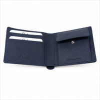 Wallet for Men with coin pouch-Minimalist Wallet -Full Grain Leather Wallet-Slim Wallet Blue- SD13 Oxhide