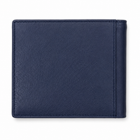 Wallet for Men with coin pouch-Minimalist Wallet -Full Grain Leather Wallet-Slim Wallet Blue- SD13 Oxhide
