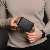 Wallet for Men-Minimalist Wallet -Full Grain Leather Wallet-Slim Wallet Black Wallet -SD12 Oxhide