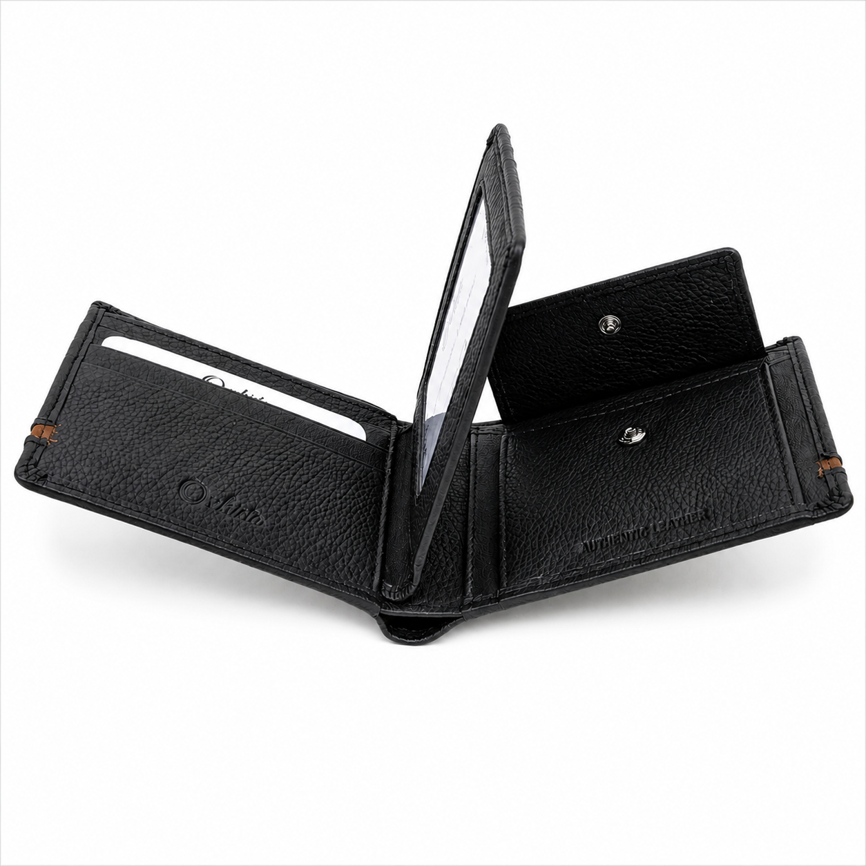 Leather Wallet For Men-Bifold Wallet -Full Grain Leather Wallet -Black Wallet -SD18 Oxhide