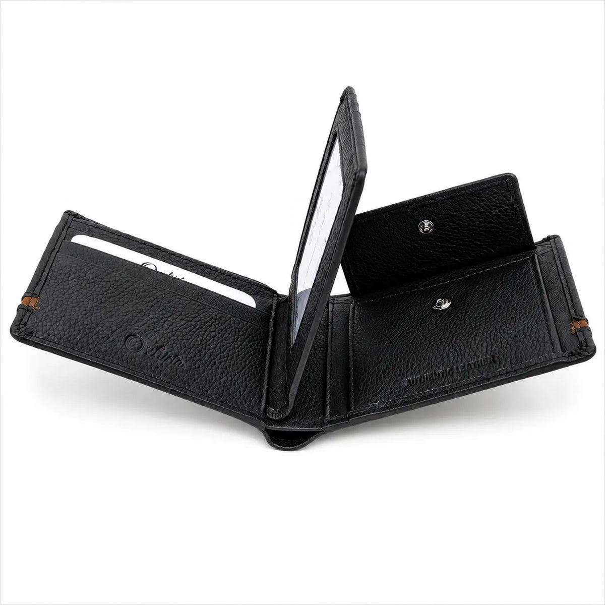 Leather Wallet For Men-Bifold Wallet -Full Grain Leather Wallet -Black Wallet -SD18 Oxhide