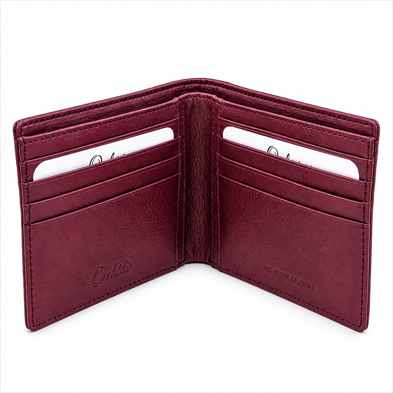 Wallet for Men-Minimalist Wallet -Full Grain Leather Wallet-Slim Wallet Red -SD12 Oxhide