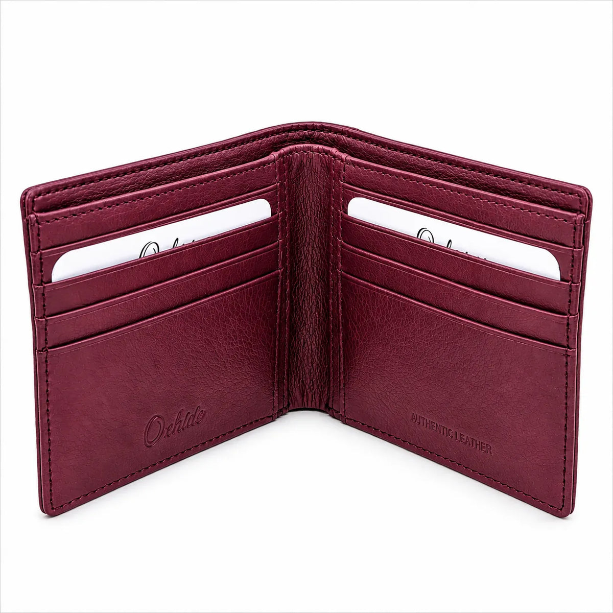 Wallet for Men-Minimalist Wallet -Full Grain Leather Wallet-Slim Wallet Red -SD12 Oxhide
