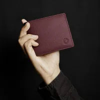 Wallet for Men-Minimalist Wallet -Full Grain Leather Wallet-Slim Wallet Red -SD12 Oxhide