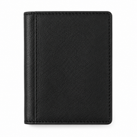 Leather Card Holder Wallet - Leather Mini Wallet - Leather Card Wallet - cardholder - Leather Card Pouch - Oxhide 4425 - BLACK