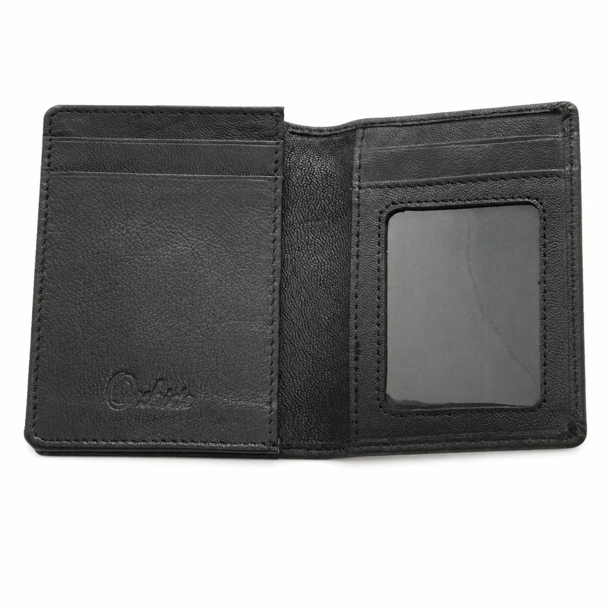 Leather Card Holder Wallet - Leather Mini Wallet - Leather Card Wallet - cardholder - Leather Card Pouch - Oxhide 4425 - BLACK