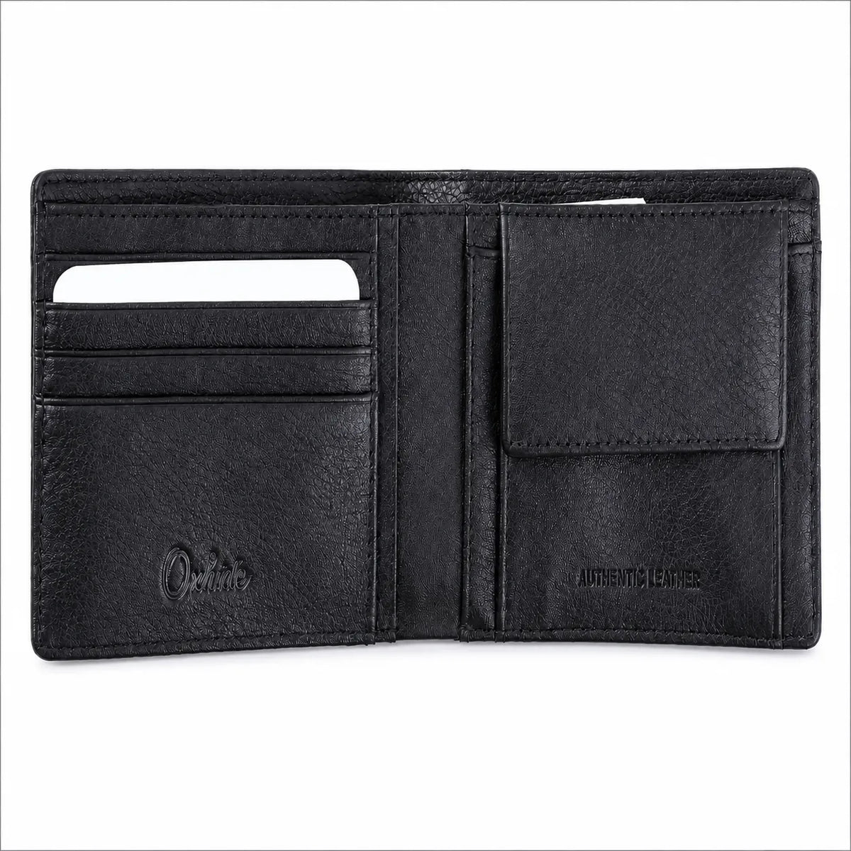 Wallet for Men with coin pouch-Minimalist Wallet -Full Grain Leather Wallet-Slim Wallet Black- SD13 Oxhide
