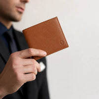 Wallet Men Brown - Bifold Lucky  Wallet- Full Grain Leather Wallet with NO HOLE- Dark Brown Wallet - Oxhide 3851