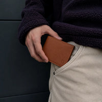Wallet Men Brown - Bifold Lucky  Wallet- Full Grain Leather Wallet with NO HOLE- DARK Brown Wallet -3704