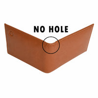 Wallet Men Brown - Bifold Lucky  Wallet- Full Grain Leather Wallet with NO HOLE- DARK Brown Wallet -3704