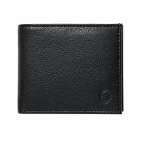 Wallet Men Black with coin pouch - Bifold Lucky Wallet- Full Grain Leather Wallet with NO HOLE- Black Wallet - 3704CP Oxhide