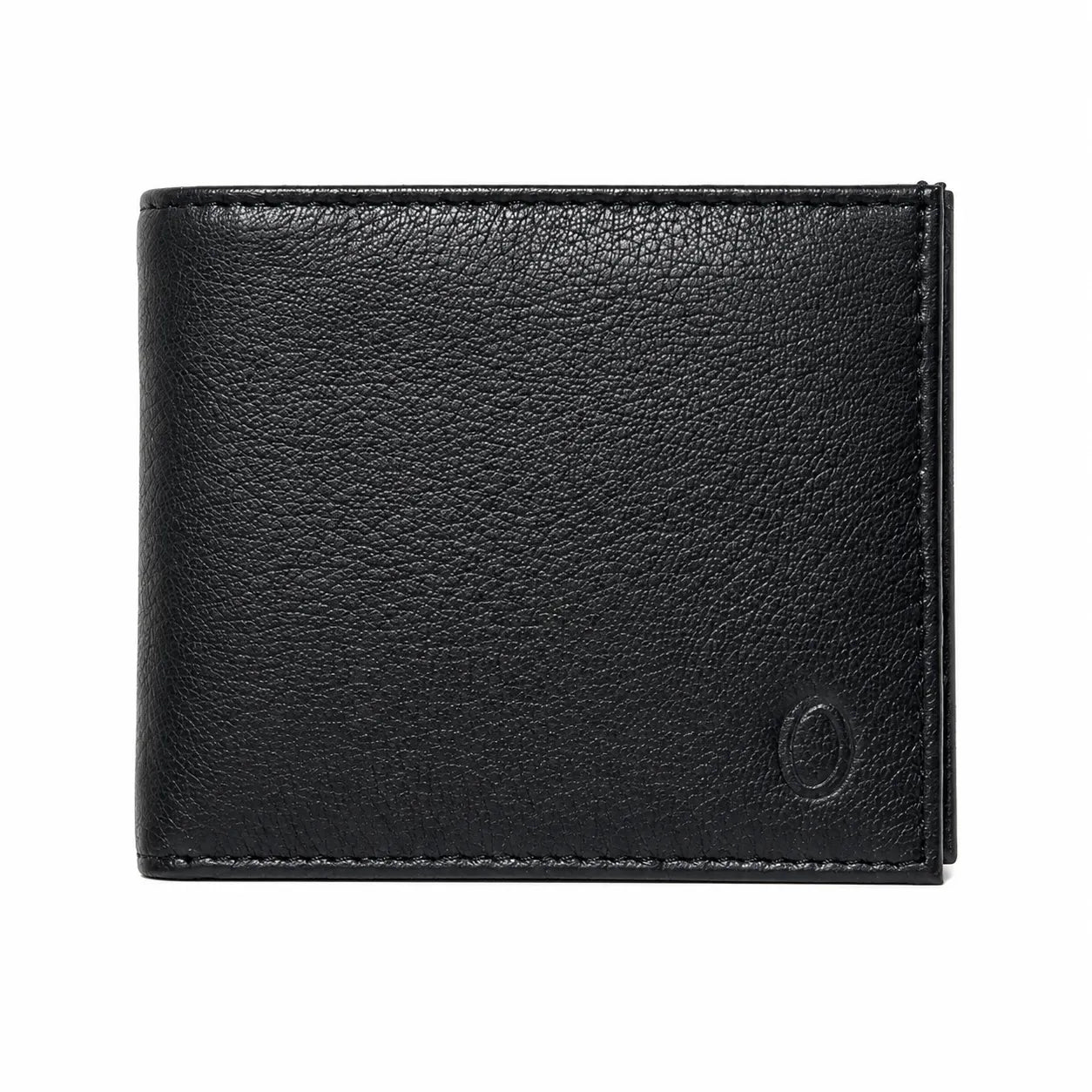 Wallet Men Black with coin pouch - Bifold Lucky Wallet- Full Grain Leather Wallet with NO HOLE- Black Wallet - 3704CP Oxhide