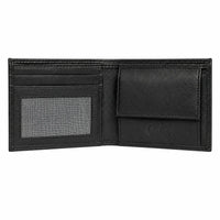 Wallet Men Black with coin pouch - Bifold Lucky Wallet- Full Grain Leather Wallet with NO HOLE- Black Wallet - 3704CP Oxhide