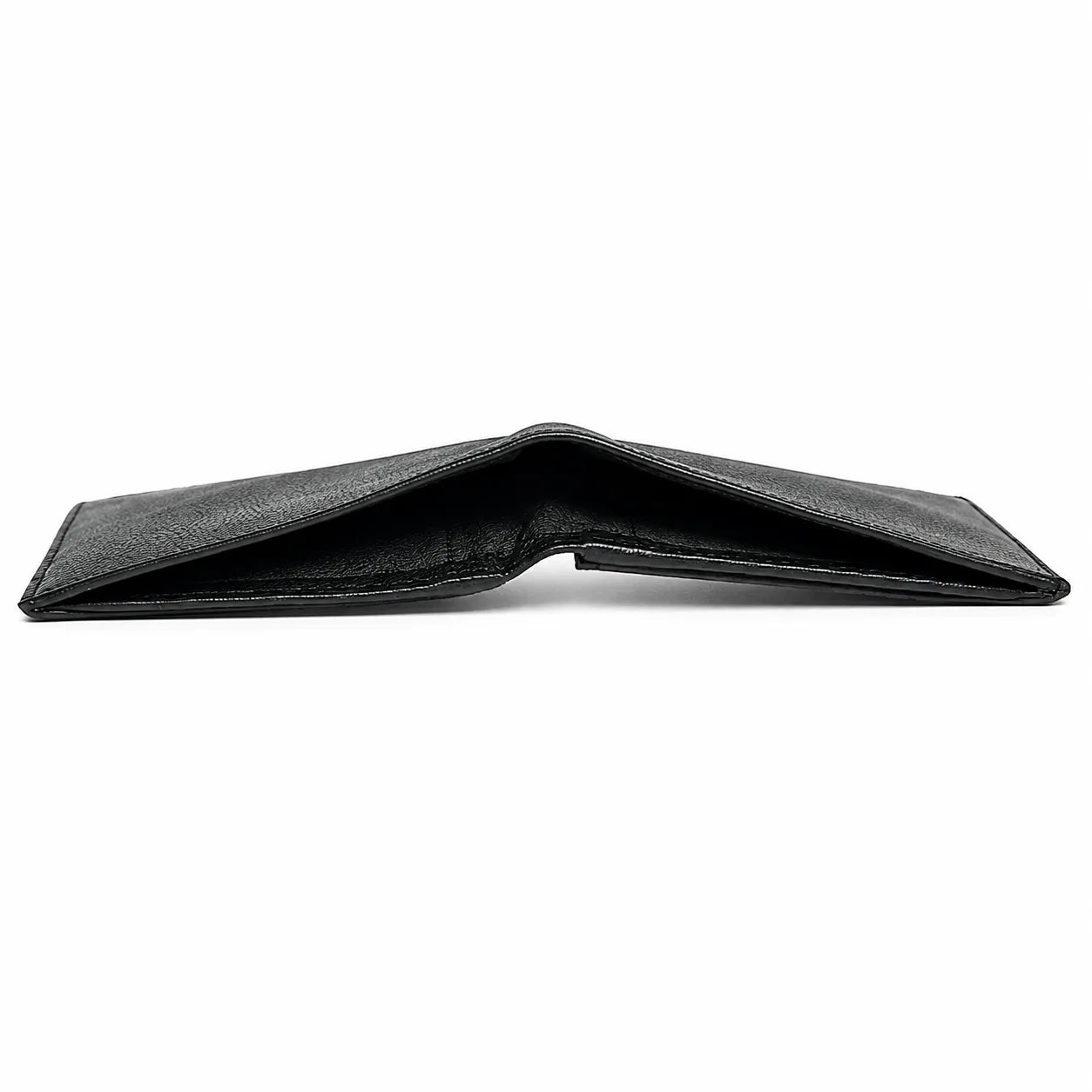 Wallet Men Black with coin pouch - Bifold Lucky Wallet- Full Grain Leather Wallet with NO HOLE- Black Wallet - 3704CP Oxhide