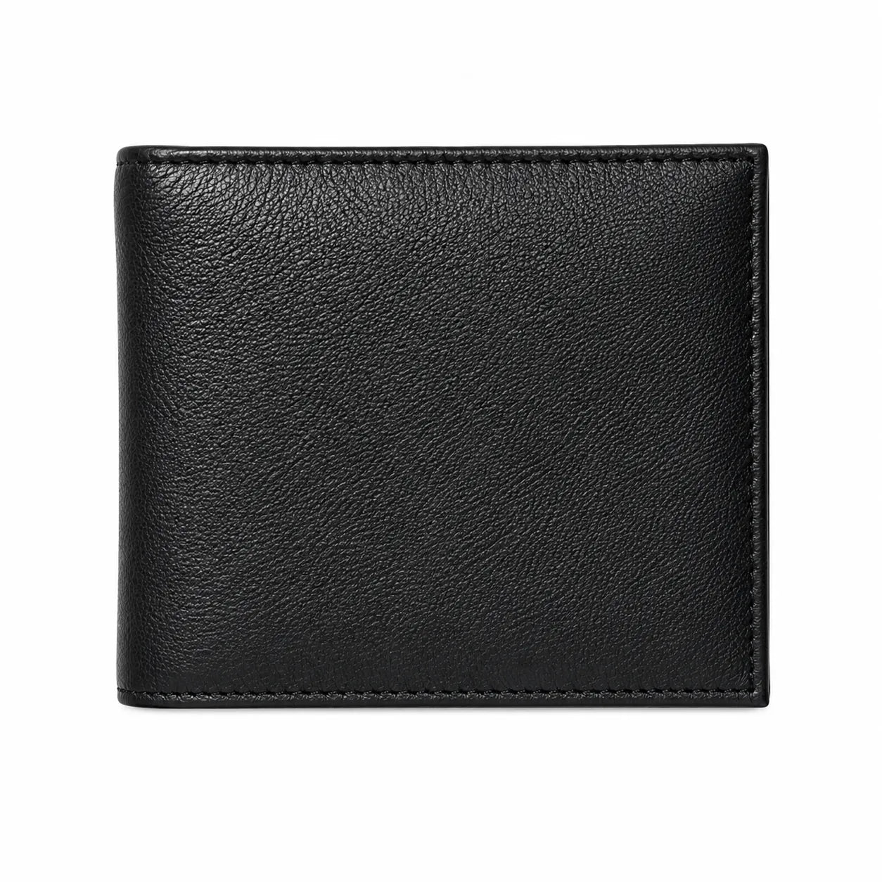 Wallet Men Black with coin pouch - Bifold Lucky Wallet- Full Grain Leather Wallet with NO HOLE- Black Wallet - 3704CP Oxhide