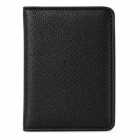Bi-fold Leather Card Holder Black -4166