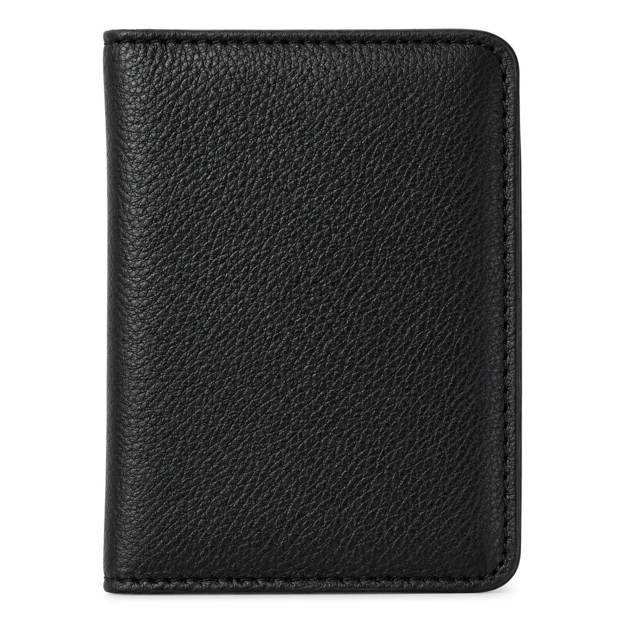Bi-fold Leather Card Holder Black -4166