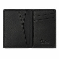 Bi-fold Leather Card Holder Black -4166