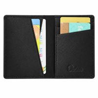 Bi-fold Leather Card Holder Black -4166