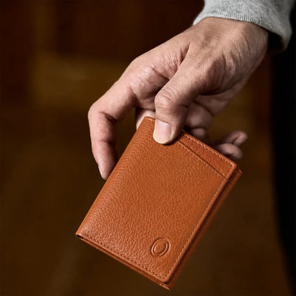 Trifold Wallet Men - Genuine Leather Wallet - Brown Wallet - Compact Wallet - 4199 Oxhide