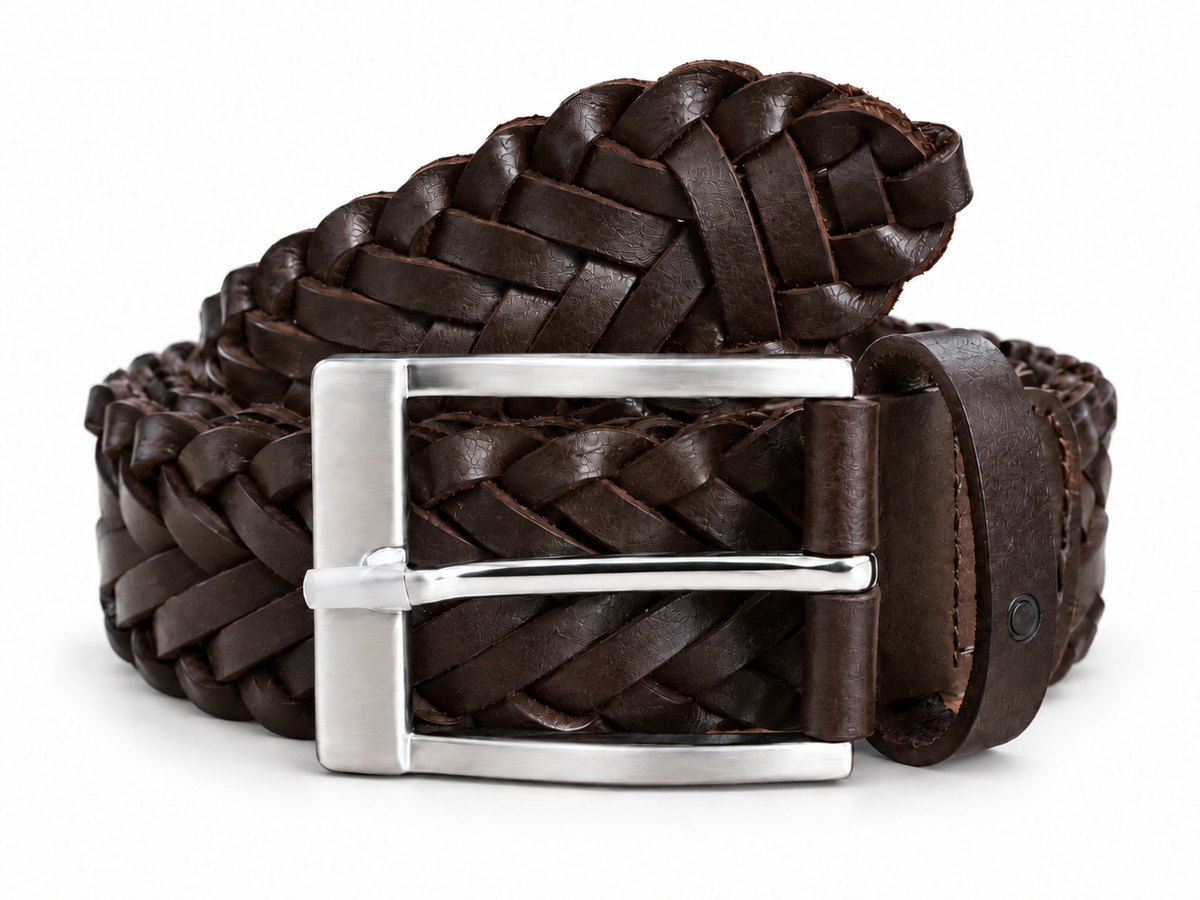 Braided casual Leather Belt - Full Grain Leather Belt - Leather Belt Men For Jean -BRD 35 mm Oxhide