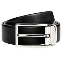 Reversible Leather Belt - 2 in 1 - Black and Brown Leather Oxhide R21