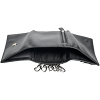 Key Wallet Coin Pouch - Leather Key Pouch -Black Leather Coin Pouch - Leather Coin Case - Oxhide J0023 Black