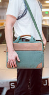 Canvas leather Office Bag for Men - Canvas Laptop Bag Men - Leather Briefcase for Men - Messenger Bag for Men -J0043