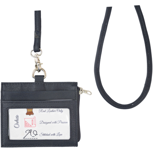 Oxhide Leather Lanyard / ID card holder Lanyard /Wallet/Leather - 4164LS Blue