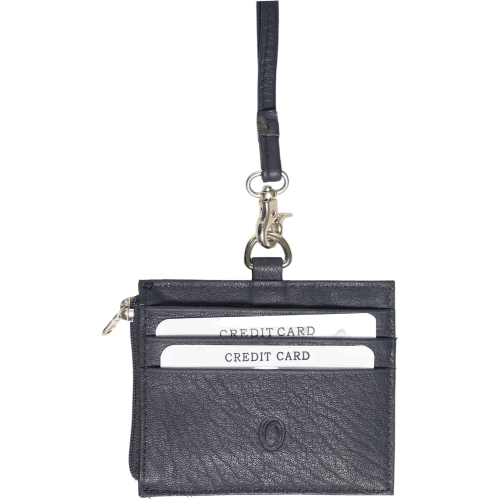 Oxhide Leather Lanyard / ID card holder Lanyard /Wallet/Leather - 4164LS Blue