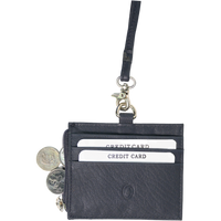 Oxhide Leather Lanyard / ID card holder Lanyard /Wallet/Leather - 4164LS Blue