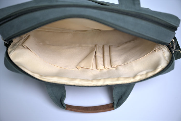 Canvas leather Office Bag for Men - Canvas Laptop Bag Men - Leather Briefcase for Men - Messenger Bag for Men -J0043