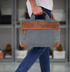 Canvas leather Office Bag for Men - Canvas Laptop Bag Men - Leather Briefcase for Men - Messenger Bag for Men -J0043