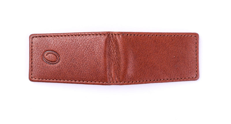 Slim Money Clip for Men and Women  - Full Grain Leather money clip - ER07 Oxhide Tan