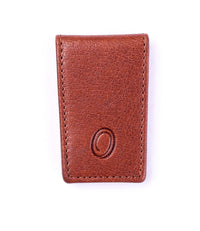 Slim Money Clip for Men and Women  - Full Grain Leather money clip - ER07 Oxhide Tan
