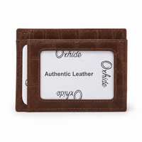 Money Clip Wallet Men Slim-Full Grain Leather Wallet  - Brown Wallet - ER13 Oxhide Brown