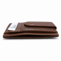 Money Clip Wallet Men Slim-Full Grain Leather Wallet  - Brown Wallet - ER13 Oxhide Brown