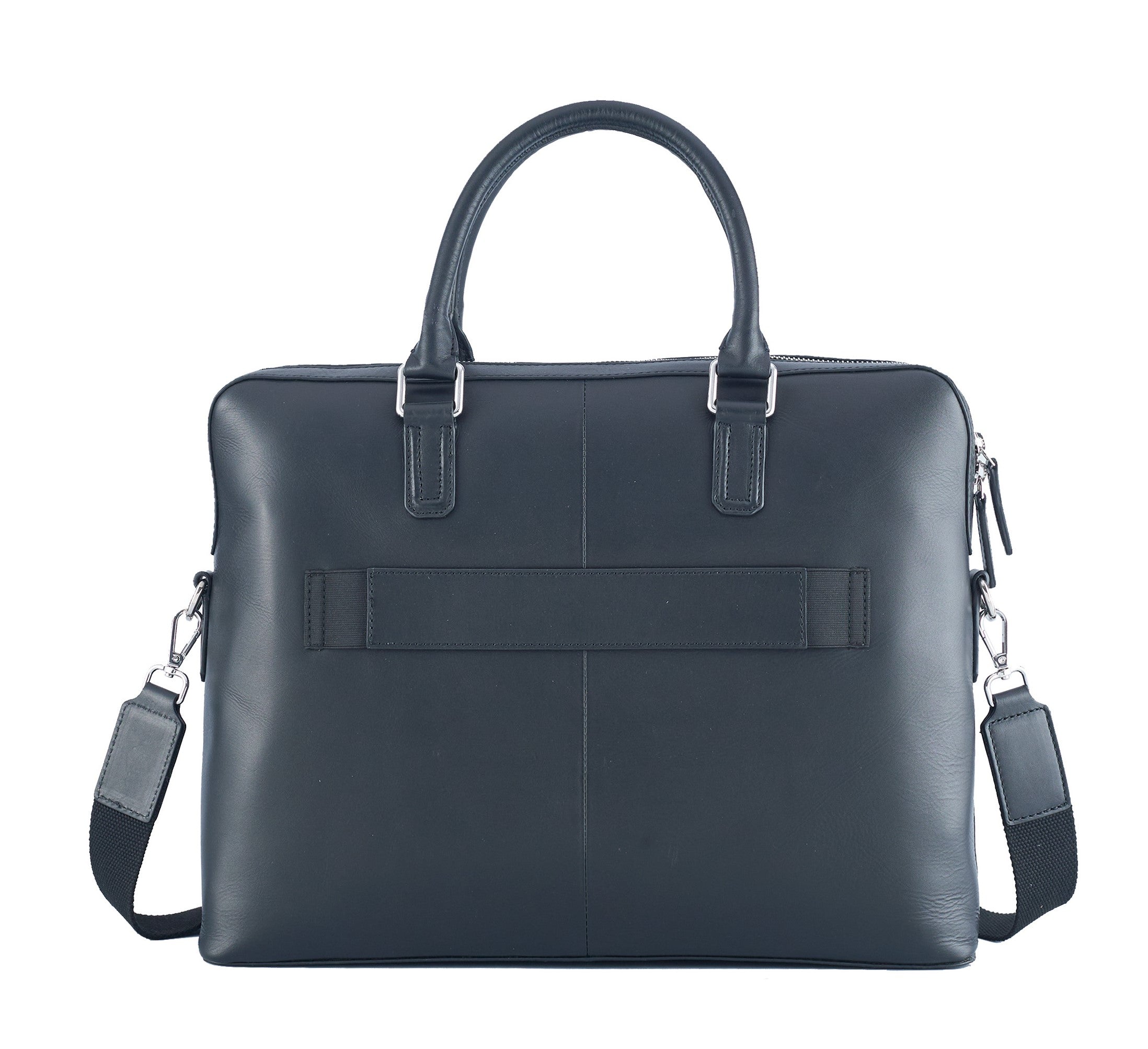 Black Mens Leather Laptop office Bag -Travel bag -Sling Bag- Executive Black Bag -Oxhide CR011