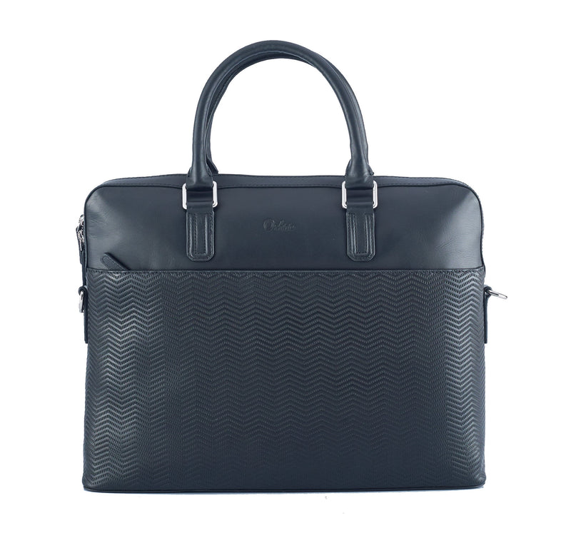 Black Mens Leather Laptop office Bag -Travel bag -Sling Bag- Executive Black Bag -Oxhide CR011