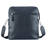 Premium Leather Messenger Bag - Full Grain Leather Sling Bag - Leather Bag for Men CR10 BLACK